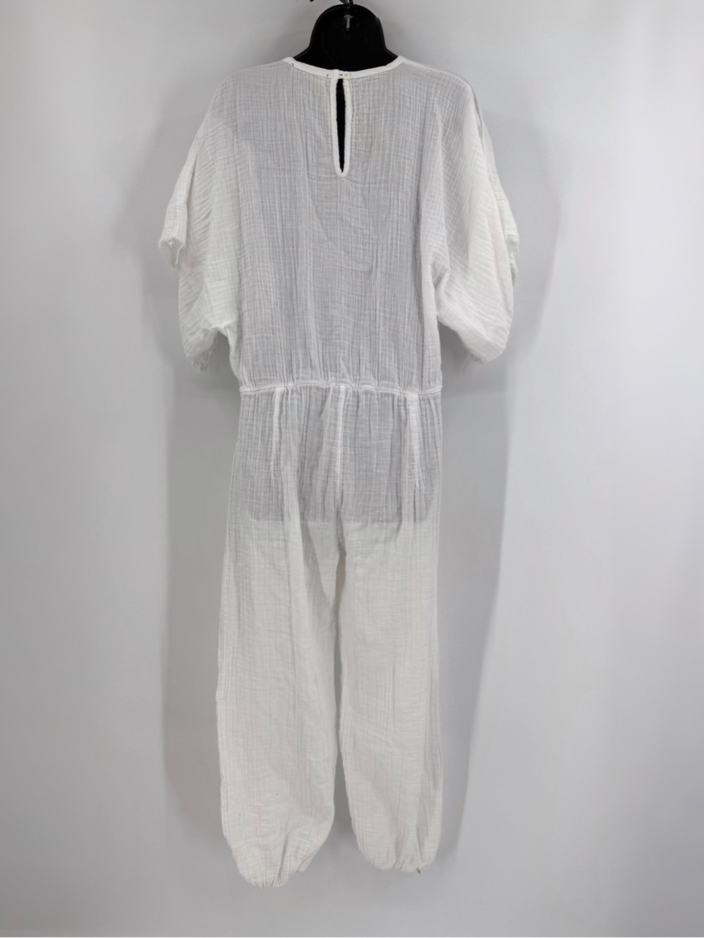 Stark X Cotton Gauze Kimono Sleeve Jumpsuit | White | Medium - Picture 9 of 11